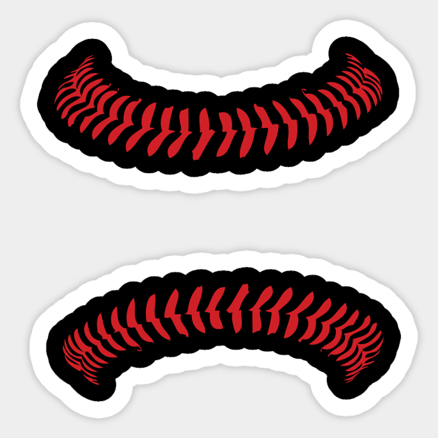 Baseball has me in stitches Sticker by hamiltonarts